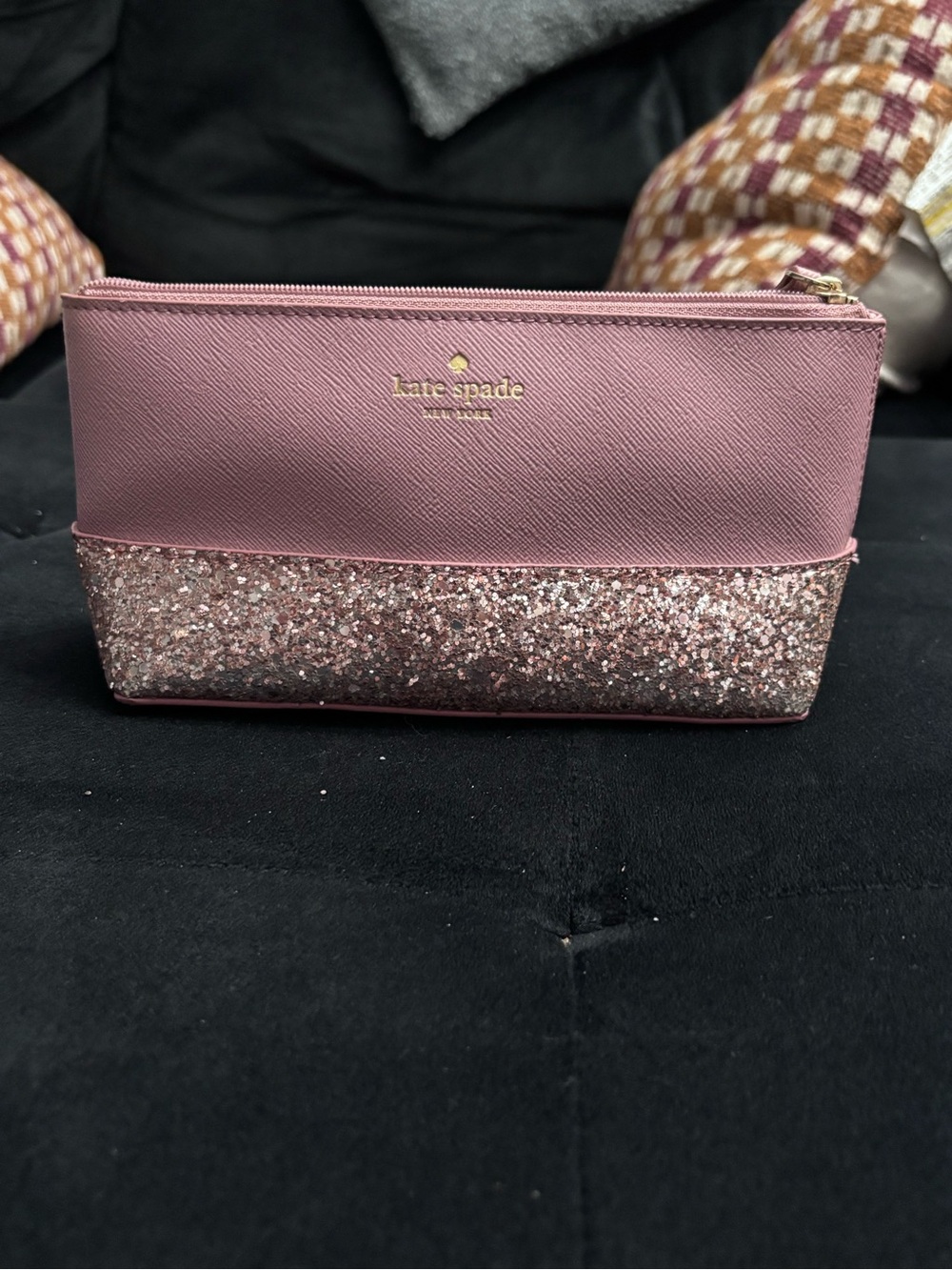 kate spade Dusty Rose Glitter Cosmetic Pouch - Picture 2 of 6